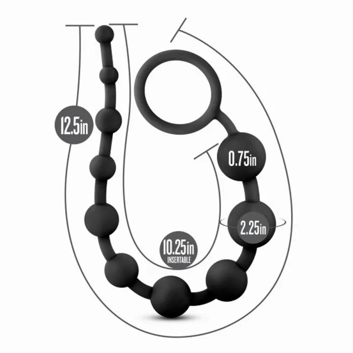 Anal Adventures Platinum Silicone 10 Anal Beads Black Blush Novelties Male Sex Toys Anal Adventures Platinum Silicone 10 Anal Beads Black Blush Novelties Male Sex Toys