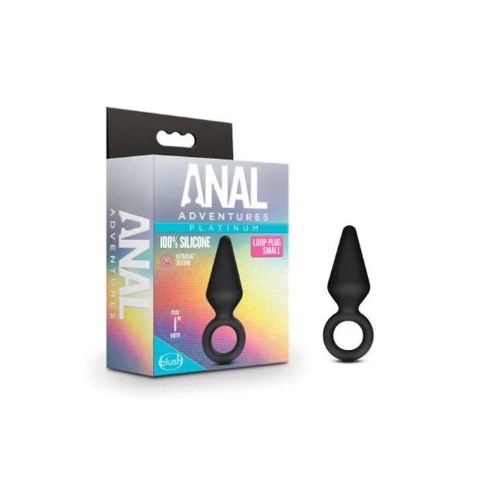 Anal Blush Novelties Anal Adventures Platinum Silicone Loop Plug Small Black
