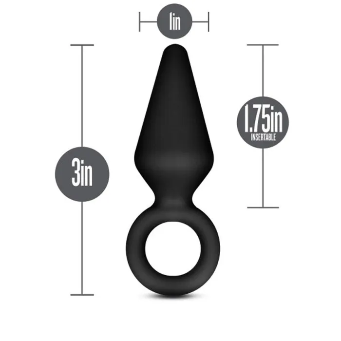 Anal Blush Novelties Anal Adventures Platinum Silicone Loop Plug Small Black Anal Blush Novelties Anal Adventures Platinum Silicone Loop Plug Small Black