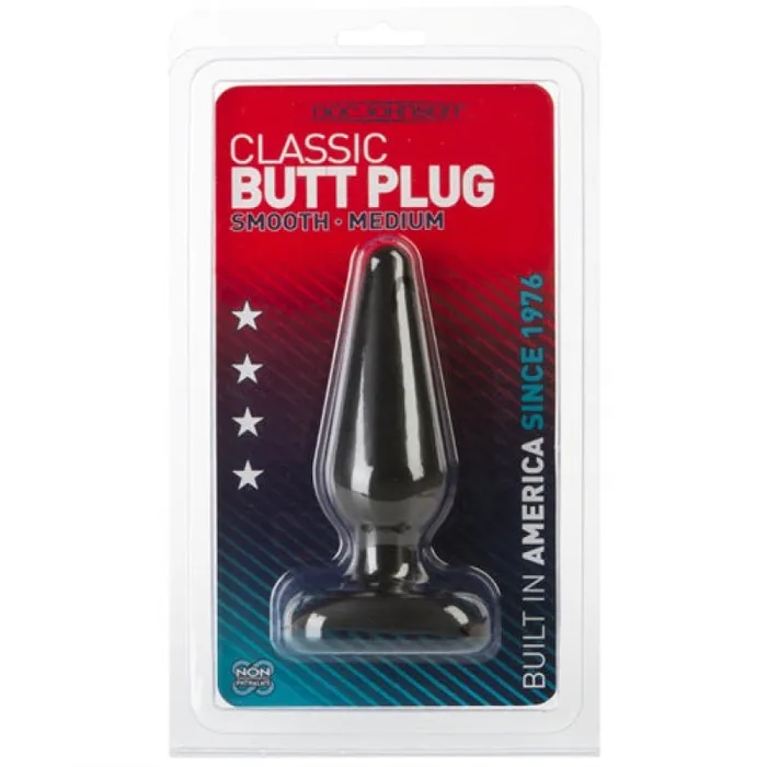 Anal Classic Butt Plug Smooth Medium Black Doc Johnson