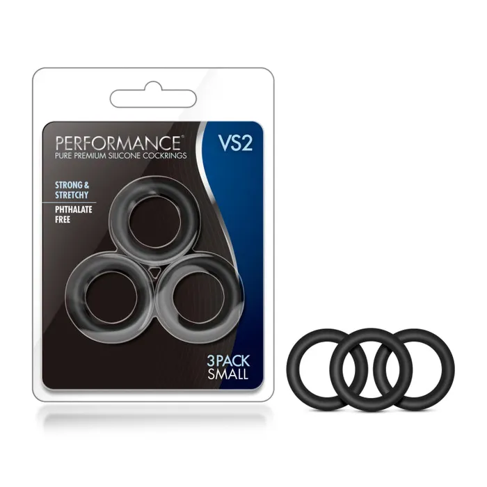 Anal Performance Vs2 Pure Premium Silicone Cockrings Small Black Blush Novelties Anal Performance Vs2 Pure Premium Silicone Cockrings Small Black Blush Novelties