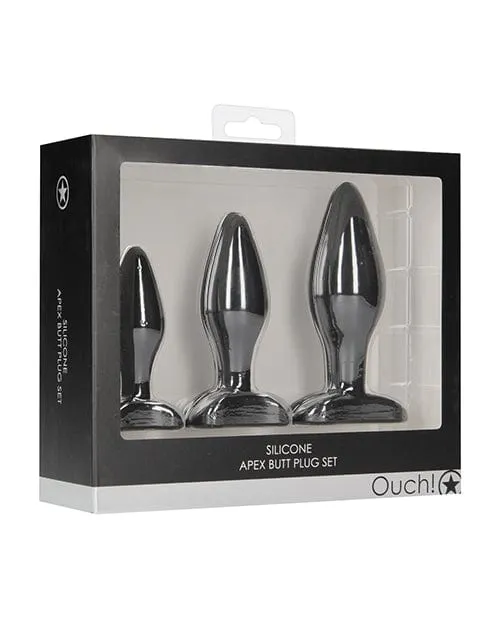Anal Shots America Shots Ouch Apex Butt Plug Set Black