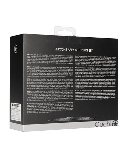 Anal Shots America Shots Ouch Apex Butt Plug Set Black