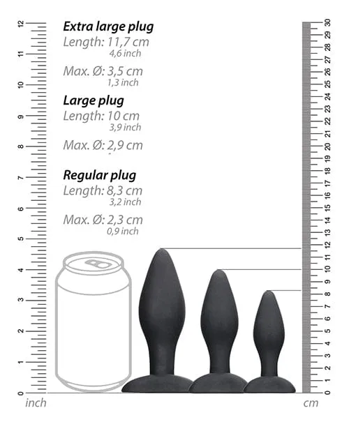 Anal Shots America Shots Ouch Apex Butt Plug Set Black
