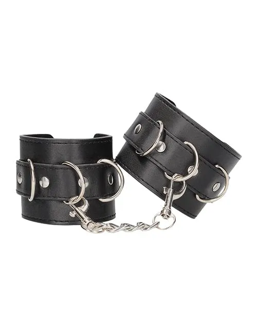 Anal Shots America Shots Ouch Black White Bonded Leather Handankle Cuffs Black Anal Shots America Shots Ouch Black White Bonded Leather Handankle Cuffs Black