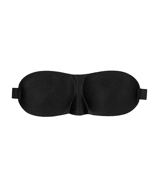 Anal Shots Ouch Black White Satin Curvy Eye Mask with elastic Straps Black Shots America Anal Shots Ouch Black White Satin Curvy Eye Mask with elastic Straps Black Shots America