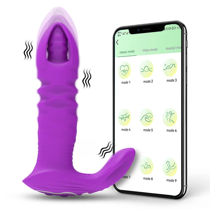 Anal Touch Honey App Control Thrusting Anal Butt Plug Vibrator Prostate Massager Bullet Buttplug