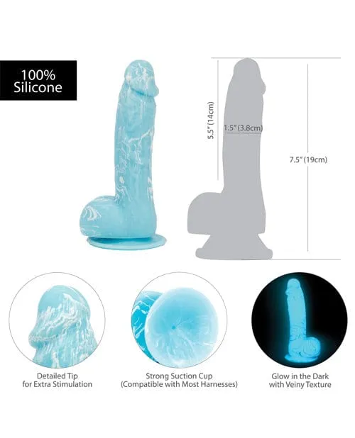 BMS Enterprises Addiction Luke 75 Glow In The Dark Dildo Blue Dildos BMS Enterprises Addiction Luke 75 Glow In The Dark Dildo Blue Dildos