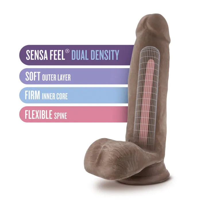Blush Novelties Au Naturel 7 Sensa Feel Dildo Chocolate Dildos
