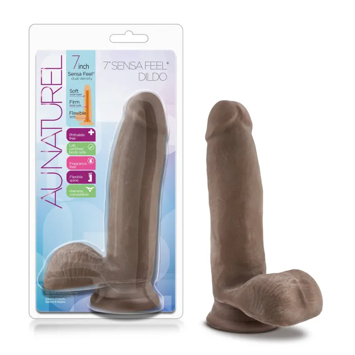 Blush Novelties Au Naturel 7 Sensa Feel Dildo Chocolate Dildos