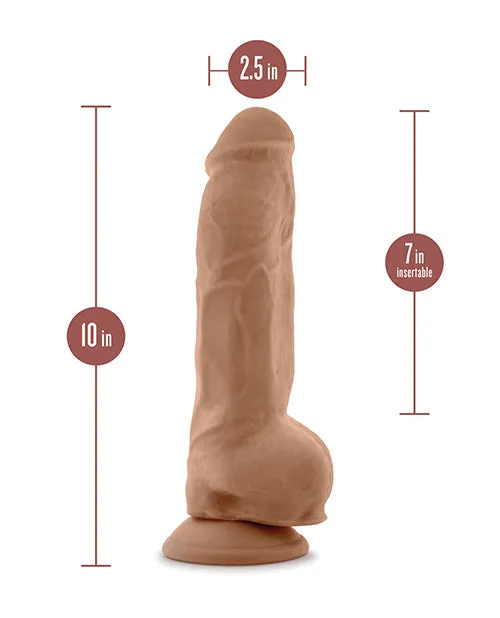 Blush Novelties Blush Au Natural 10 Big Boy Realistic Dildo with Balls Mocha Dildos