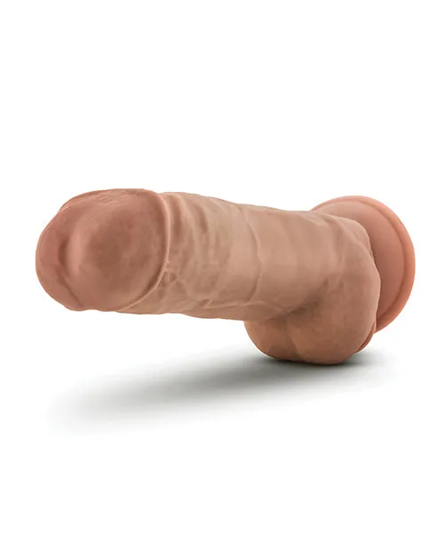 Blush Novelties Blush Au Natural 10 Big Boy Realistic Dildo with Balls Mocha Dildos