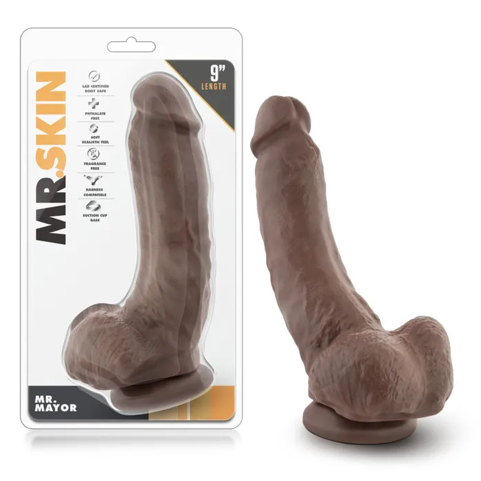 Blush Novelties Female Sex Toys Dr Skin Mr Mayor 9 Dildo With Suction Cup Chocolate Blush Novelties Female Sex Toys Dr Skin Mr Mayor 9 Dildo With Suction Cup Chocolate