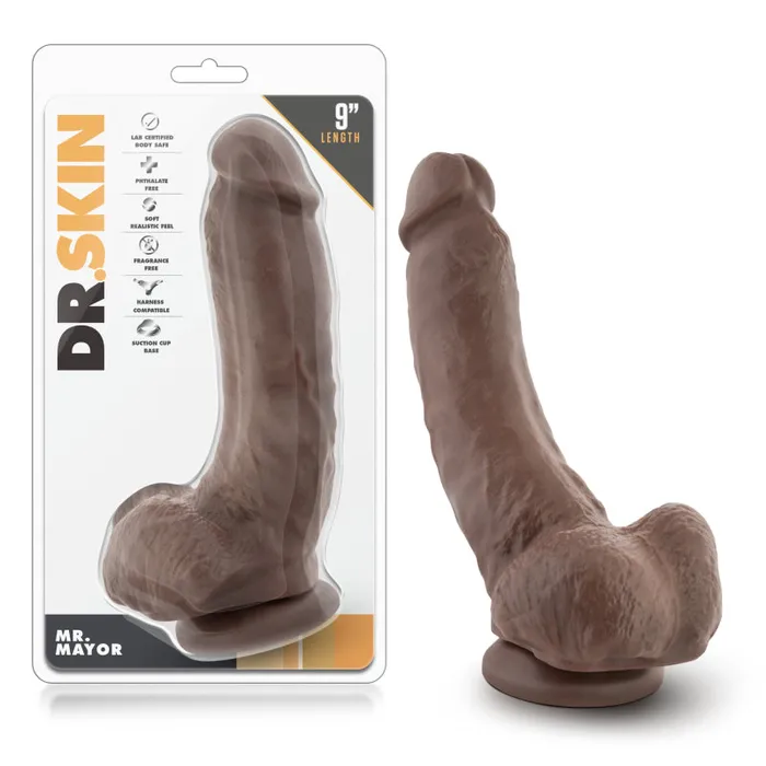 Blush Novelties Female Sex Toys Dr Skin Mr Mayor 9 Dildo With Suction Cup Chocolate Blush Novelties Female Sex Toys Dr Skin Mr Mayor 9 Dildo With Suction Cup Chocolate