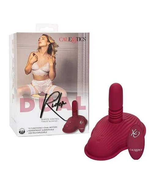 CalExotics Vibrators Dual Rider Remote Control Thrust And Grind Red