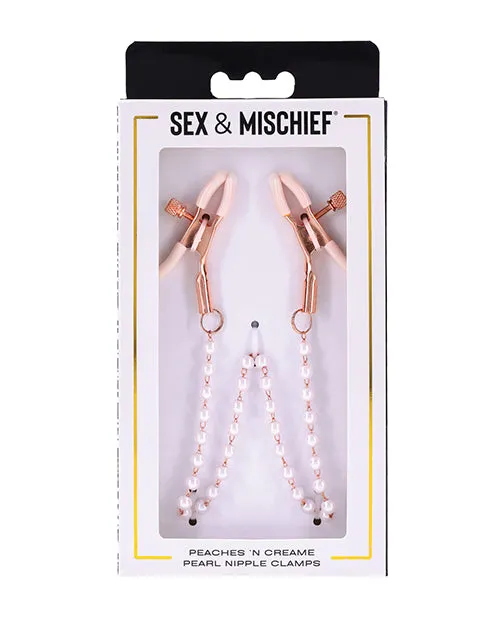 Couples Sex Mischief Sex Mischief Peaches n CreaMe Pearl Nipple Clamps