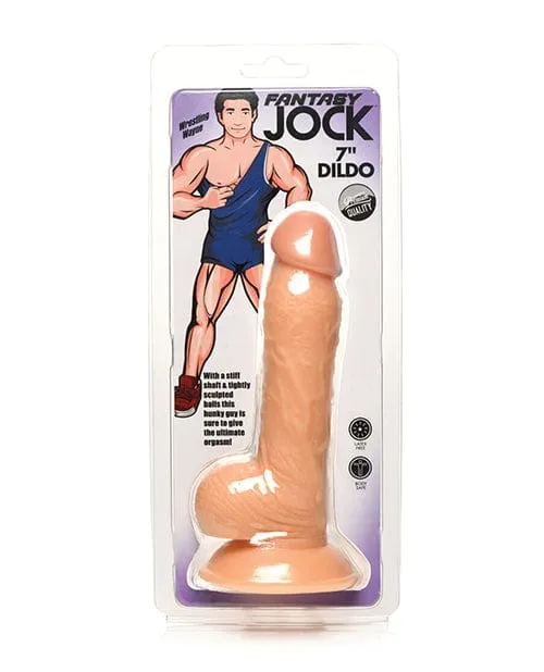 Curve Toys Jock Wrestling Wayne 7 Inch Dildo with balls Light Curve Novelties Dildos
