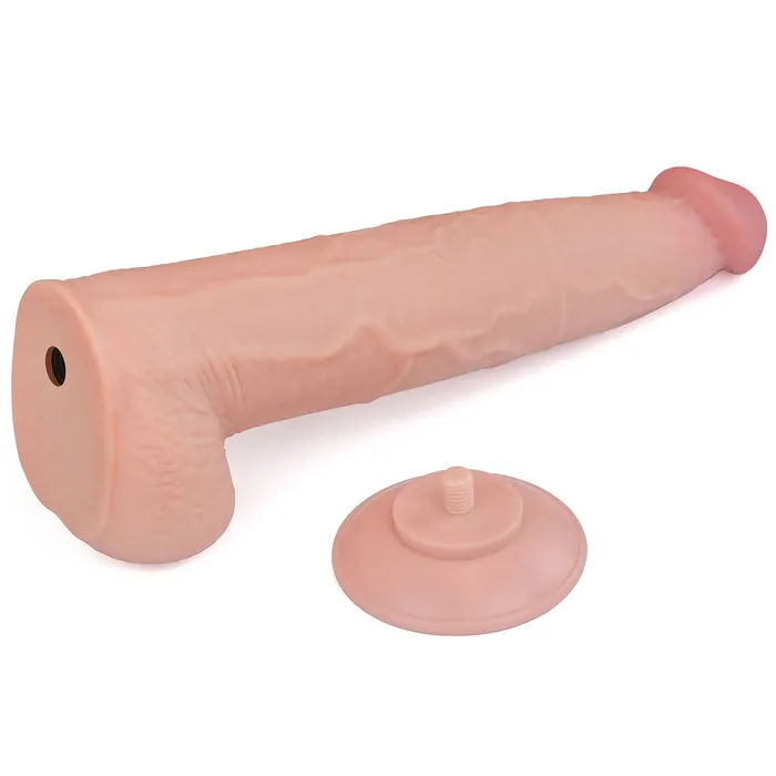 Dildos 135 Huge Soft Sliding Skin Dual Density Dildo With Balls lovetoy