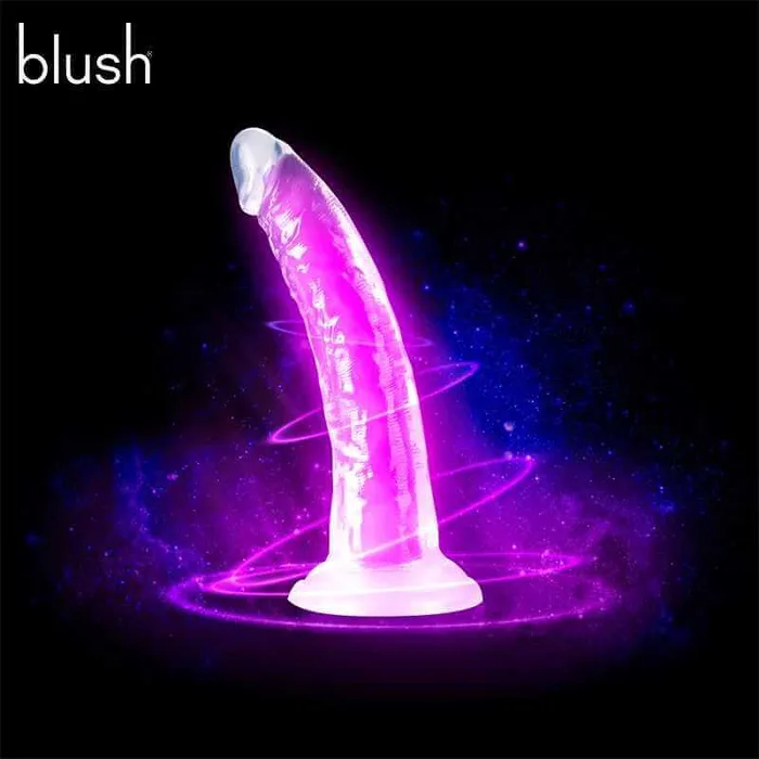 Dildos Blush Neo Elite Glow in the Dark Silicone Dual Density Dildo BLUSH