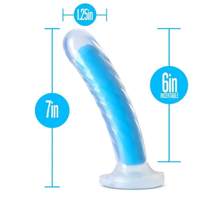 Dildos Blush Neo Elite Glow in the Dark Silicone Dual Density Dildo BLUSH