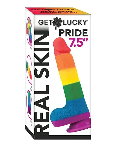 Dildos Get Lucky Get Lucky 75 Real Skin Series Pride Rainbow