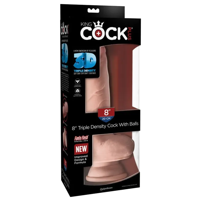 Dildos Pipedream King Cock Plus Triple Density 8 Cock With Balls Flesh Dildos Pipedream King Cock Plus Triple Density 8 Cock With Balls Flesh