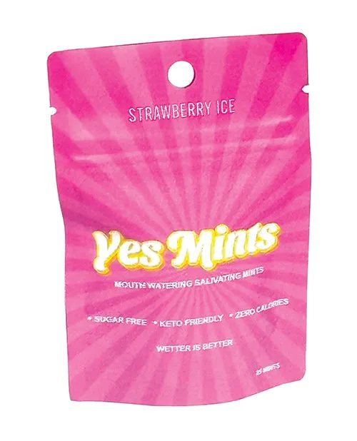 EL Products INC Male Sex Toys Yes Mints Original Mouth Watering Mints Pack of 25 Strawberry Tingle
