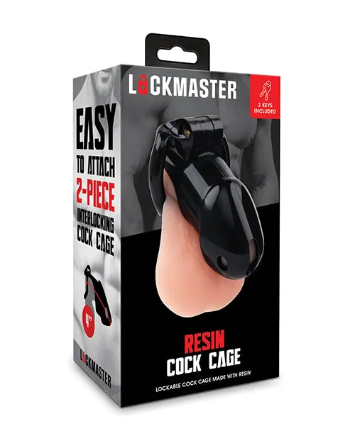 Electric Eel Male Sex Toys Lockmaster 4 Resin Cock Cage Black