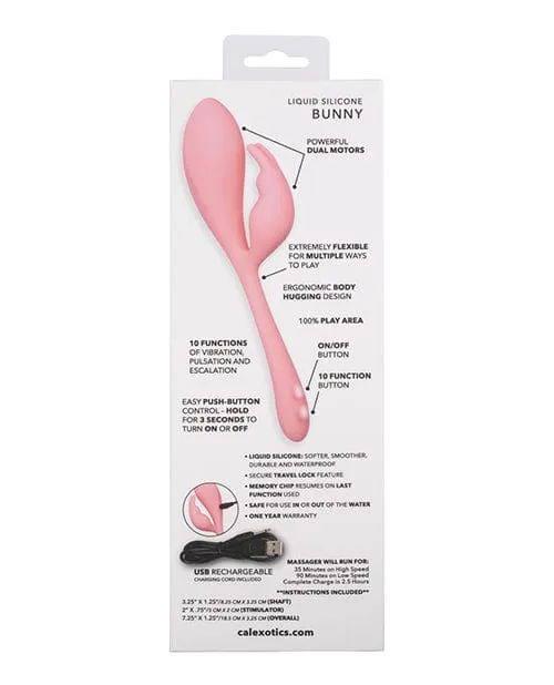Elle Liquid Silicone Bunny Pink CalExotics Vibrators Elle Liquid Silicone Bunny Pink CalExotics Vibrators