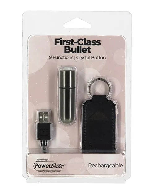 Female Sex Toys BMS Enterprises First Class Mini Rechargeable Bullet with crystal 9 Functions Gun Metal Female Sex Toys BMS Enterprises First Class Mini Rechargeable Bullet with crystal 9 Functions Gun Metal