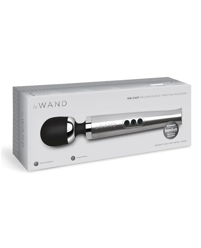 Female Sex Toys Le Wand Le Wand Die Cast Rechargeable Massager Silver