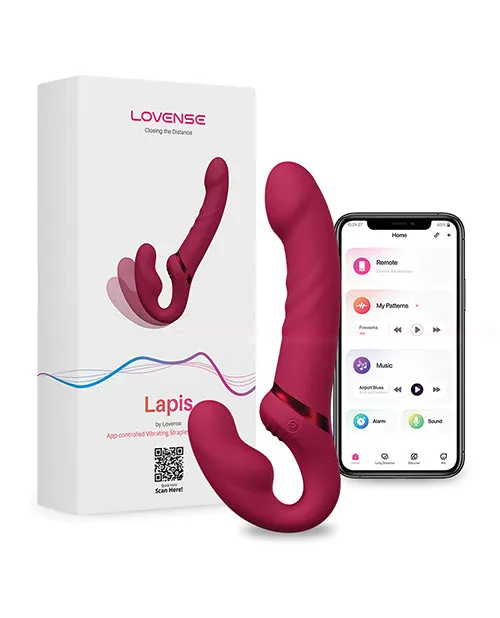 Female Sex Toys Lovense Lovense Lapis Vibrating Strapless Strap On Pink