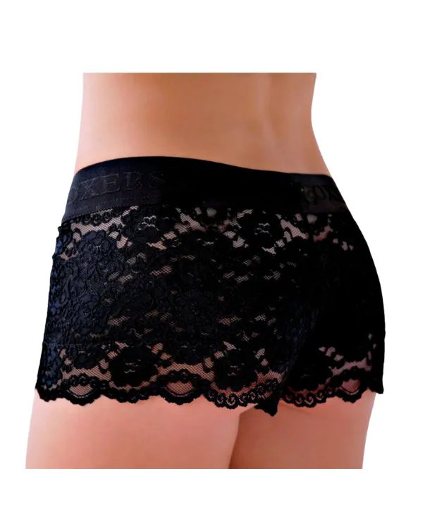 Foxers Anal Foxers Lace Boxers in Black