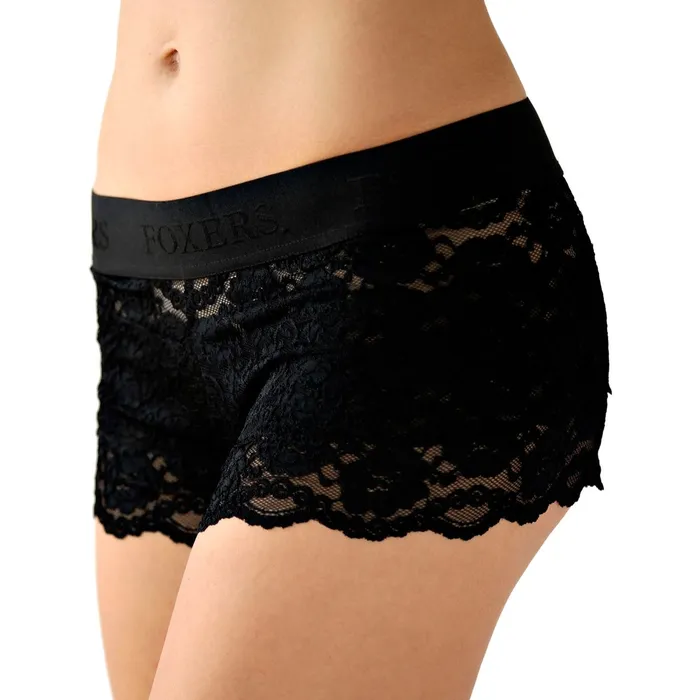 Foxers Anal Foxers Lace Boxers in Black