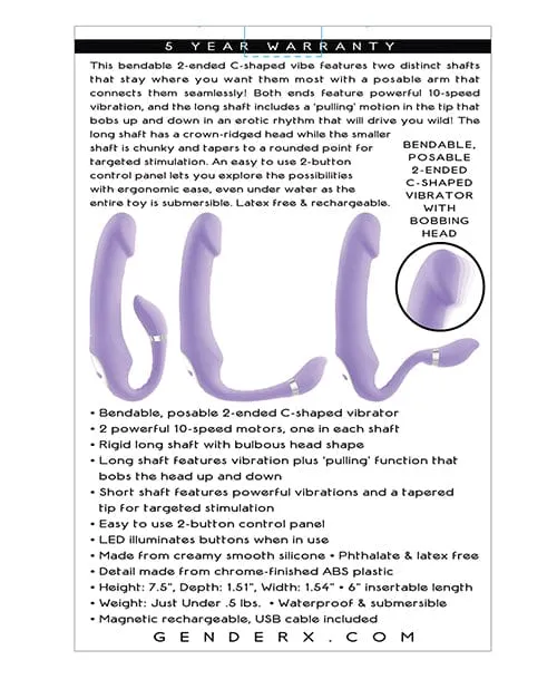 Gender X Orgasmic Orchid Posable Vibrator Purple Gender X Vibrators Gender X Orgasmic Orchid Posable Vibrator Purple Gender X Vibrators