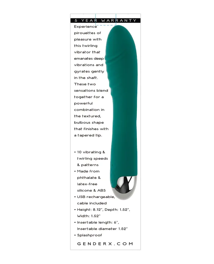 Gender X Pirouette Twirling Vibrator Teal Gender X Vibrators