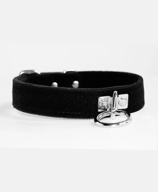 Kookie Anal Caress Velvet Collar in Black