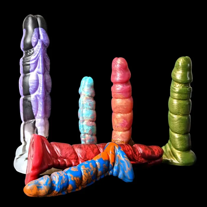 Kreature Adult Toys Premade Small Kezax Split Coal Valentine and Rose Gold Classic Firmness Vibrators