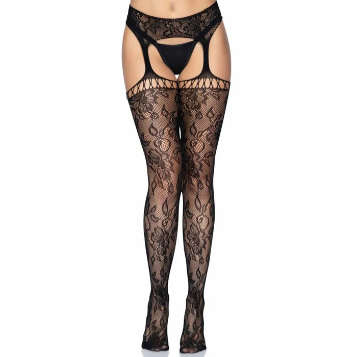 Leg Avenue Teddies And Bodies Gardenia Lace Garter Belt Stockings One Size One Size Black Leg Avenue Teddies And Bodies Gardenia Lace Garter Belt Stockings One Size One Size Black