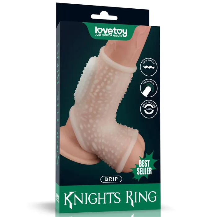 lovetoy Male Sex Toys Vibrating Drip Knights Ring with Scrotum Sleeve