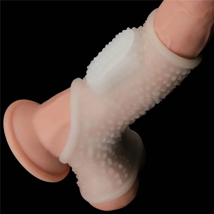 lovetoy Male Sex Toys Vibrating Drip Knights Ring with Scrotum Sleeve