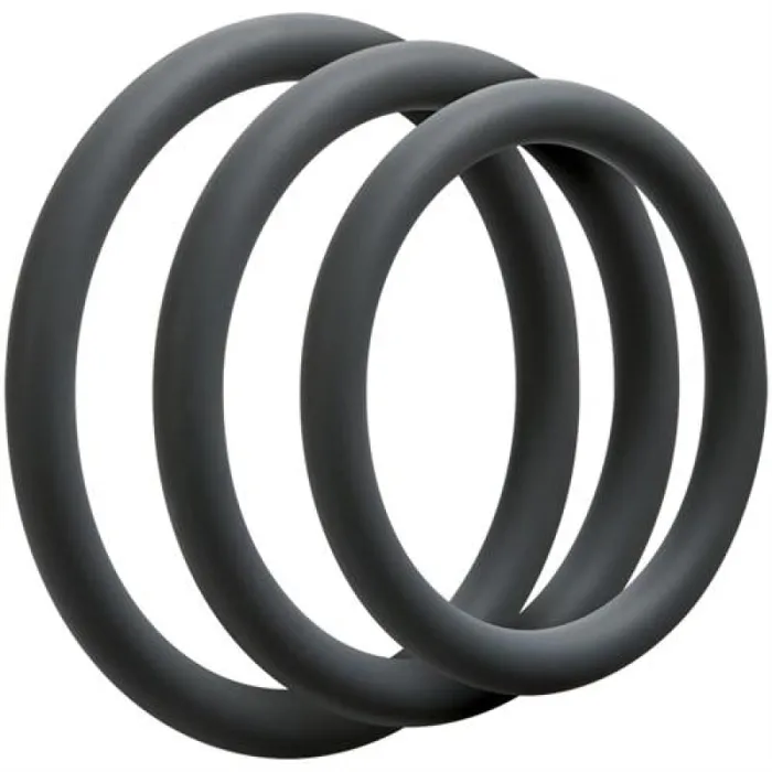 Male Sex Toys Doc Johnson Optimale 3 Ring Set Thin Slate