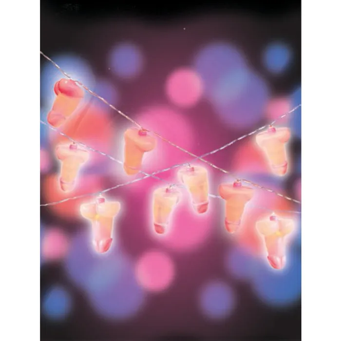 Male Sex Toys Little Genie Glitterati Penis String Lights 20 Lights