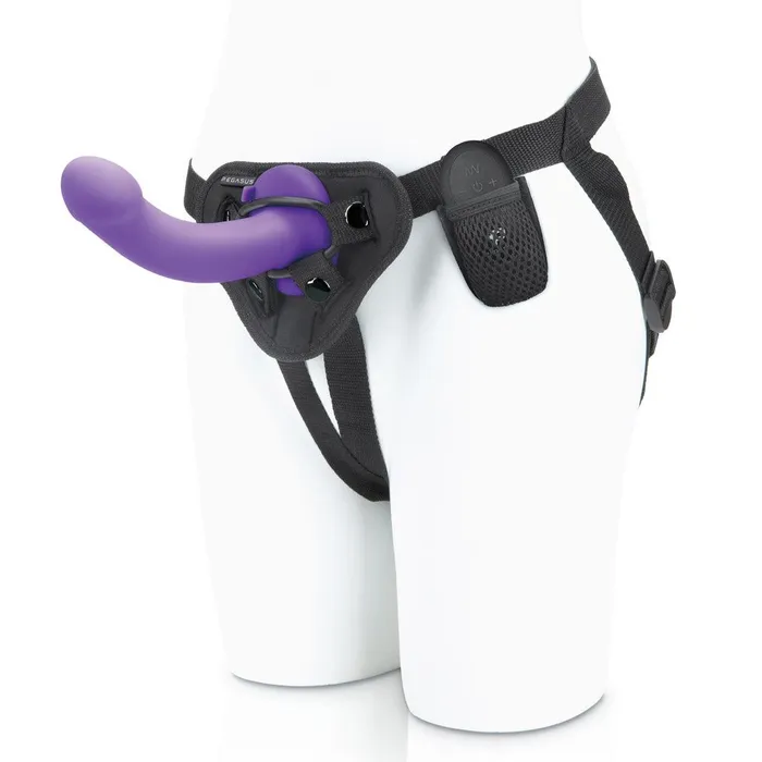 Pegasus Female Sex Toys 6 Curved Silicone Realistic Pegging Dildo with Adjustable Strap On and Wireless Remote Control