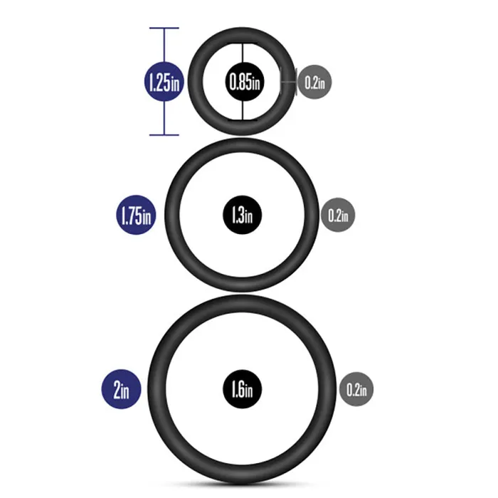 Performance Vs4 Pure Premium Silicone Cockring Set Black Blush Novelties Anal Performance Vs4 Pure Premium Silicone Cockring Set Black Blush Novelties Anal