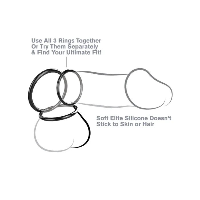 Pipedream Anal Fantasy CRingz Silicone Ring Stamina Set Black Pipedream Anal Fantasy CRingz Silicone Ring Stamina Set Black