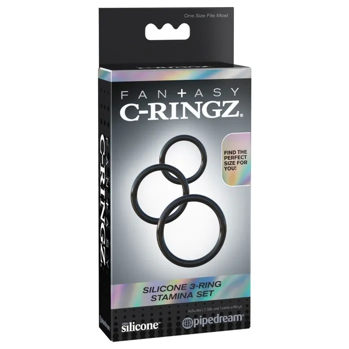 Pipedream Anal Fantasy CRingz Silicone Ring Stamina Set Black Pipedream Anal Fantasy CRingz Silicone Ring Stamina Set Black