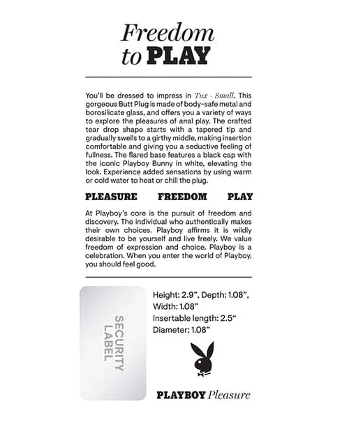Playboy Playboy Pleasure Tux Butt Plug Anal Playboy Playboy Pleasure Tux Butt Plug Anal