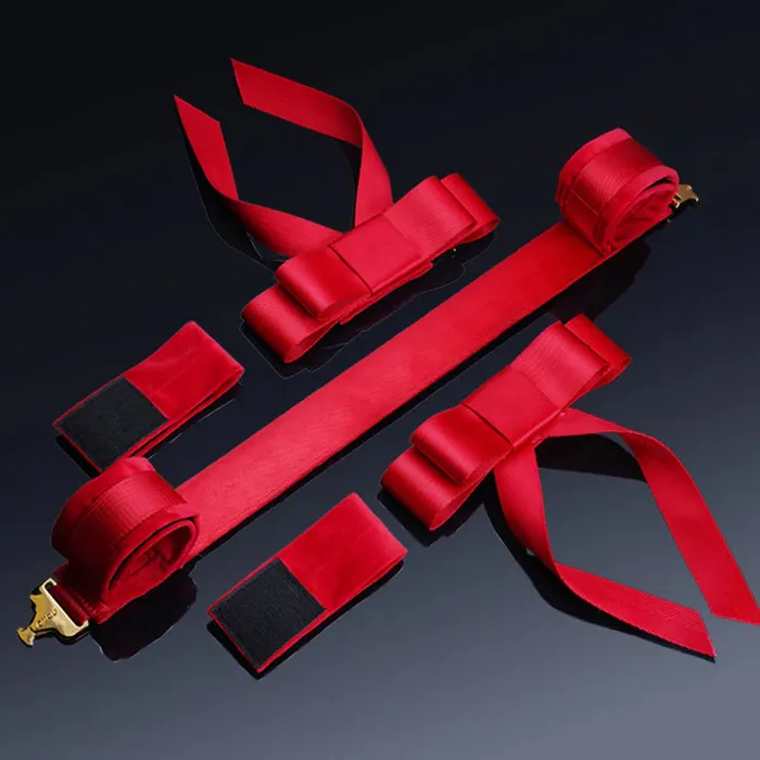Portable Bowknot Spreader Bar and Restraint Set UPKO Female Sex Toys