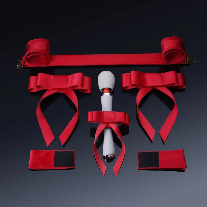 Portable Bowknot Spreader Bar and Restraint Set UPKO Female Sex Toys